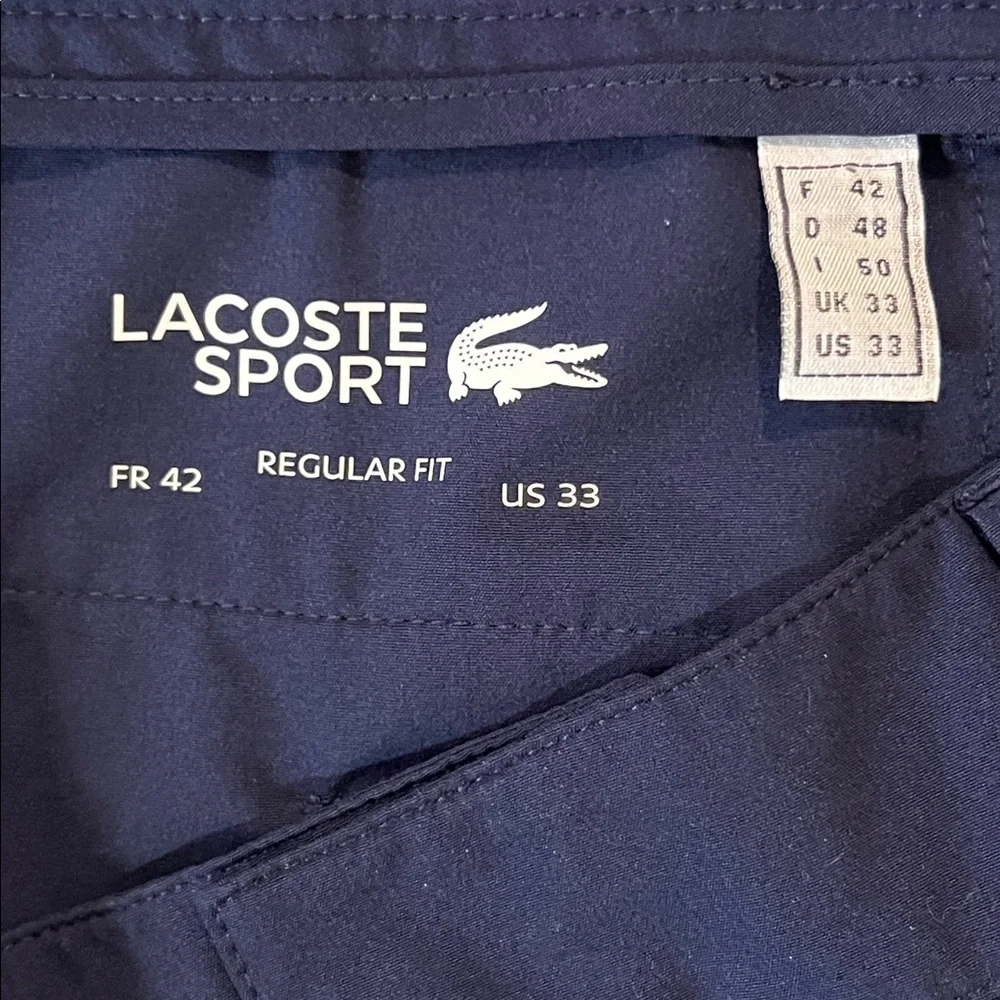 Men's Lacoste Sport Navy Performance Shorts Regular Fit,‎ Sz US 33